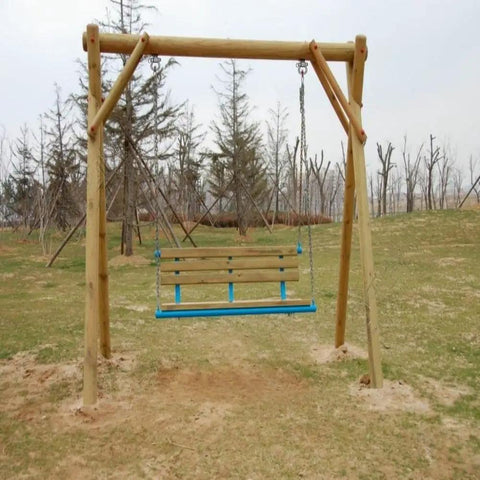 Wooden swing set using Heavy Duty Bearing Hanger For Yoga Hammock Chair And Playground Use, 1500 Lbs, Anti Rust, Swing Hardware