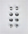Top view of 8 Stainless Steel Cooktop Knob Kit Replacement For Most Major Brands on grid pattern
