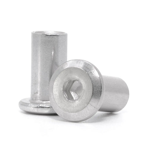 Kid Safe M6 X 15mm Binding Barrel Caps For Cribs, Zinc Plated Steel Screw Parts Compatible With Ikea Part 110301, close-up view of metal caps.