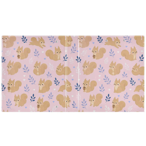 Totally Squirrel Pink Cute 3 Ring Binder With Clipboard 1.5 Inch Holds Up To 200 Sheets, squirrel pattern on pink background