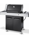 Sleek black grill on 4 Inch Swivel Stem Casters Set Built Tough Seven Sixteen Inch Stem Diameter 200 Lb Each With 2 Brakes