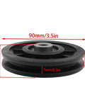 2 Pack 90mm Nylon Pulley Track Wheel With Metal Bearings For Weights And Fitness Equipment Replacement Durable Heavy Duty 3.5 Inch Pulley System