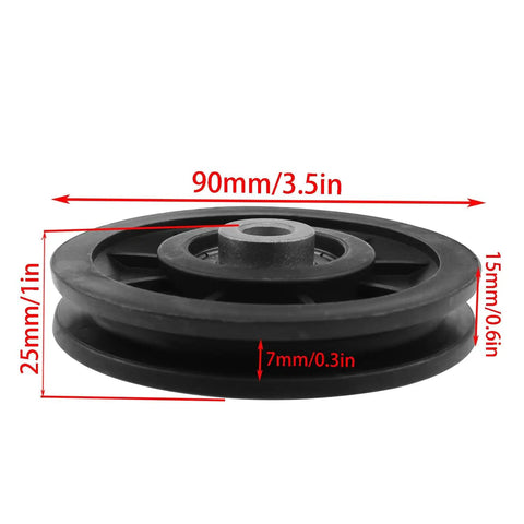2 Pack 90mm Nylon Pulley Track Wheel With Metal Bearings For Weights And Fitness Equipment Replacement Durable Heavy Duty 3.5 Inch Pulley System