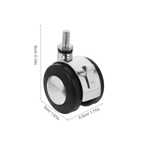 4 Pack Heavy Duty Office Chair Casters With Brake, Silent Dual Wheel Replacement Set For Gaming And Computer Seats, Roll Smooth Across Carpet Or Hardwood, Solid Addon For Your Rig
