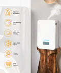 Smart Cold Air Diffuser For Home Essential Oil Aromatherapy Mist Machine Silent Operation, modern white finish on a wooden shelf.