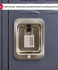 Set Your Own Combination Padlock 643D 1 Pack Indoor Locker and Cabinet Lock Silver Durable Steel Security attached to locker