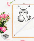 25 Pack Value Woodcase Pencils With Erasers Pre Sharpened Hexagon Graphite 2B White pencil and sharpener with flower decor