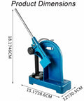 Product dimensions of Heavy Duty Cast Iron Arbor Press Machine With Solid Base, 18.1" height and 15.1" width for precision tasks.