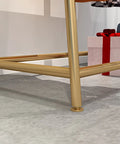 Industrial Pipe Clothes Rail And Metal Display Rack shown close-up with golden steel frame, anti rust chrome plating, 100x40x160cm size