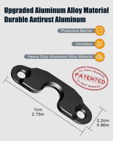 Beefed Up Aluminum Sun Visor Repair Kit for Jeep Wrangler and Gladiator showing black aluminum part with dimensions 7cm by 2.2cm