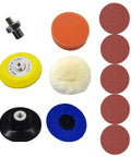 Pro Grade Heavy Duty 2 Inch Quick Change Backing Pad Kit For 2438-20 Polisher Sander M9 Thread with pads and discs visible