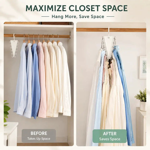 Space Saving Closet Organizer With V Shape Multi Hooks For Hats Belts Scarves And Accessories Durable ABS White 1 Pack