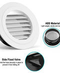 Six Inch Soffit Vent Cover Round ABS Louver With Built In Screen For Attic, Bathroom, Garage And Dryer Duct Ventilation 150mm White