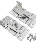Heavy Duty Steel Tip Out Tray Hinges For 45 Degree Cabinet Drawer Pullouts Featuring Rock Solid Scissor Hardware With Brushed Nickel Finish.