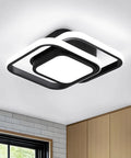 Small Modern Two Crossed Square LED Ceiling Light With Acrylic Finish, 36W Integrated 6000K Cool White, Not Dimmable in room