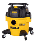Hardworking StealthSonic Wet Dry Shop Vac Six Gallon Five HP Ultra Quiet Vacuum with Beast Mode Suction in yellow and black design.