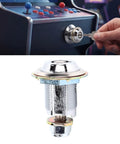 Tubular Cam Lock Zinc Alloy Round Door Keyed Replacement for File Cabinets and Small Enclosures, single key in lock view