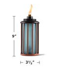 Retro Stripe Glass Torches 2 Pack 65 Inch Outdoor Patio Garden Torches Easy Install with Refillable Canisters close-up image