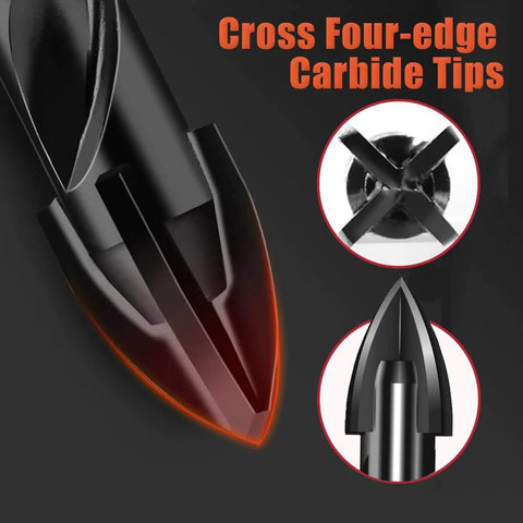 AVERZELLA 10pc 3/16in masonry drill bits with tungsten carbide tips, four-edge design, hex shank