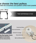 Heavy Duty Wall And Ceiling Mount Sliding Barn Door Track System Glides Like Butter For Bedroom Room Divider Setup Durable Aluminum Alloy Top Shelf Hardware Included, featuring durable pulleys and track connectors.
