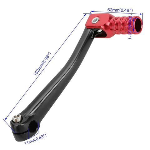 CNC Aluminum Folding Gear Shift Lever For 50cc To 160cc Pit Bikes, Adjustable Angle, 152mm Length, Beefed Up Off Road Shift Arm