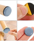 20 Pack Heavy Duty Kitchen Appliance Sliders For Washing Machine And Microwave With Self Adhesive Backing, protective grey slider on furniture leg.