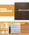 Solid Aluminum Cabinet Handles for Wardrobe and Drawer Two Pack Small Gold Pulls on wooden drawers
