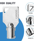 Top Shelf Tubular Laundry Key Replacement For Commercial Washers And Dryers Gr800 Code 54612 Cylinder Tube Key on blue background.