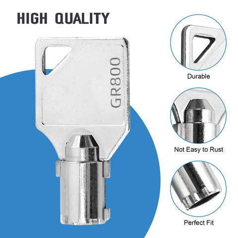 Top Shelf Tubular Laundry Key Replacement For Commercial Washers And Dryers Gr800 Code 54612 Cylinder Tube Key on blue background.