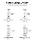 100 Pcs Wire Ferrule Terminal Kit, Copper Crimp Connectors, Silver Plated, Non Insulated, Assorted AWG 4 2 1 2/0 size chart