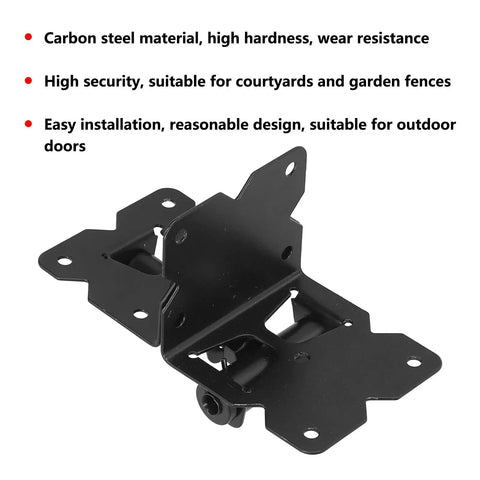 Heavy Duty Carbon Steel Gate Hinge Bolt Kit For Outdoor Fences And Gates Secure Locking Door Latch Hardware Set With Mounting Screws, black steel hinge