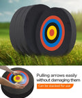 Backyard Friendly 20 Inch Round Archery Target for Outdoor Practice, lightweight high-density EVA block with concentric rings.