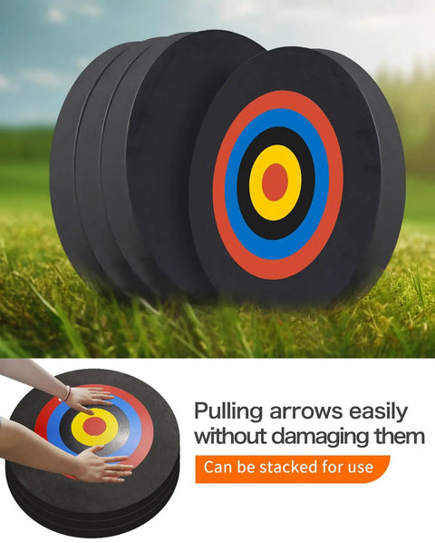 Backyard Friendly 20 Inch Round Archery Target for Outdoor Practice, lightweight high-density EVA block with concentric rings.