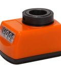 One Piece 14mm Digital Position Indicator Counter With 4-Digit Display For Milling Machines And Lathes Hollow Shaft Mount Direct Install On Main Spindle No Adapters Needed Tracks Feed Rate And Indexing Based On Lead Screw Pitch, orange housing