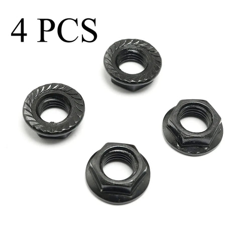 4 Pack 14mm Crank Arm Nuts M10 Bicycle Bottom Bracket Cotterless Threaded Nuts For Mountain And Road Bikes shown with deep threads