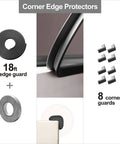 Image showing Kid Safe Edge And Corner Guard For Baby Proofing Furniture 18ft Of Edge Guards And Eight Corner Cushions Black High Density Foam.