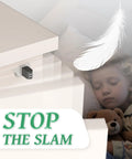 Heavy Duty Abs Pc Soft Close Cabinet Dampers Ten Pack shown near a sleeping child, illustrating soft close functionality.