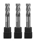Three Piece 3/16 Inch Carbide End Mills Set, Four Flute, AlTiN Coated CNC Milling Bits for metalworking