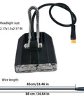Ebike Front Light With 3 Pin Male Waterproof Connector for 24V 36V Ebikes and E Scooters, Beefy High Power LED Bulb, 33 Inch Cable
