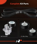 Serpentine Belt Drive Kit For Jeep Compass Patriot Journey Dodge Chrysler Cars 2008 To 2017 With 1.8L 2.0L 2.4L Engines And Air Conditioning Compatibility showing belt, belt tensioner, and idler pulleys