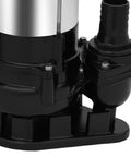 Heavy Duty Submersible Sump Pump With Rock Solid Stainless Steel Body, detailed black base and connection fittings.