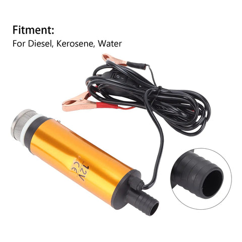 Beefy 12V Submersible Water Transfer Pump For Diesel Kerosene And Water, Portable Mini Sump Pump with 51mm Outlet shown