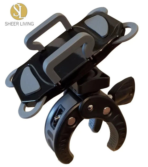 Universal Phone Mount For Strollers Bicycles Golf Carts Shopping Carts And More Hands Free Easy Clip On Handlebar Clamp