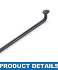 Close-up of Heavy Duty 14G 205mm Mountain Bike Spokes Set, Steel Black 36 Pieces showing elbow head detail for MTB wheels.