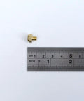 Brass Exhaust Muffler Flat Type M5 Thread Pneumatic Tools And Valves 10 Pack Quiet Noise Reduction near ruler for scale.