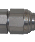Side view of 1/2 in NPT flat-face hydraulic quick-connect coupling with steel body