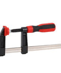 6 Inch Bar Clamp Heavy Duty F Style Clamping Tool With 300lbs Grip Power For Woodworking Projects In The Shop Alloy Steel With ABS Handle And A 5.9 Inch Jaw Opening 1 Pack, red handle