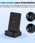 Adjustable lens orientation of the Stealth Mode Wireless Charger Packed With A Hidden 2K Spy Camera for various viewing angles.
