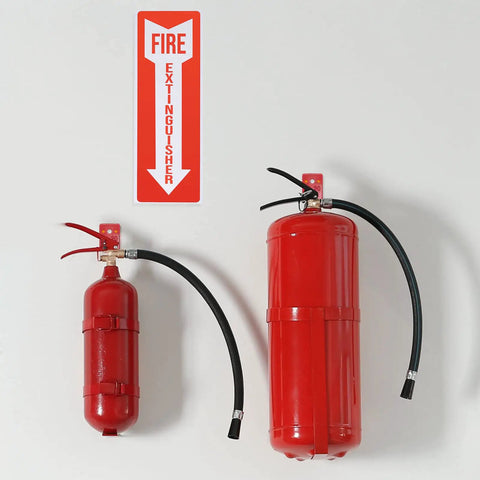 2 Pack Fire Extinguisher Holder And 4 Sign Stickers, Heavy Duty Wall Mount Brackets For 5 To 20 Lb Extinguishers