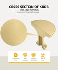Cross section of Gold Brushed Brass Cabinet Knobs 25 Pack For Cabinets And Dresser Drawers Round Mushroom Style Hardware Dope